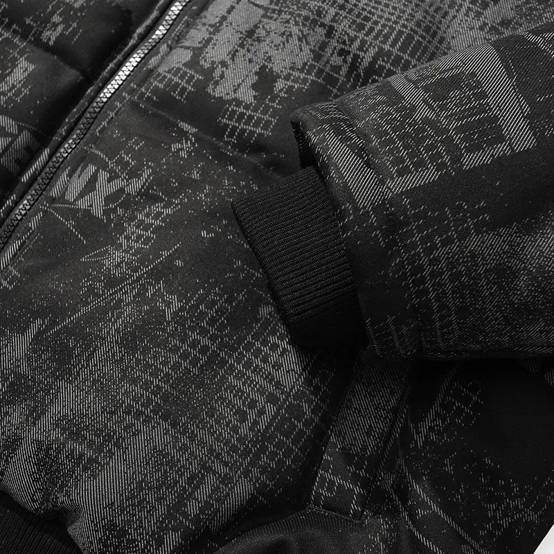 Dark Art Print Fleece Padded Coat