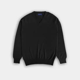 Dark Green Cashmere V-Neck Sweater