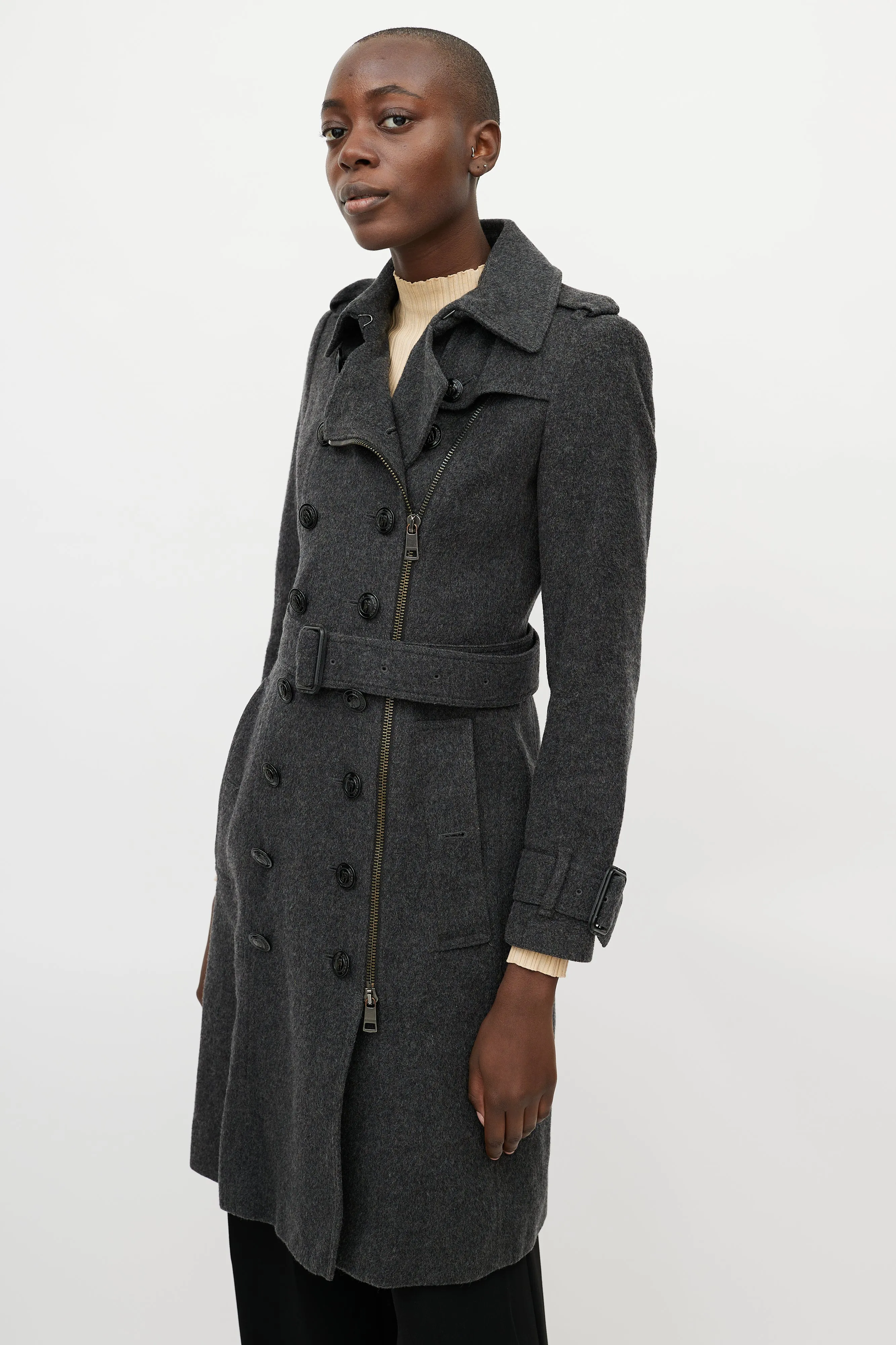 Dark Grey Wool & Cashmere Coat