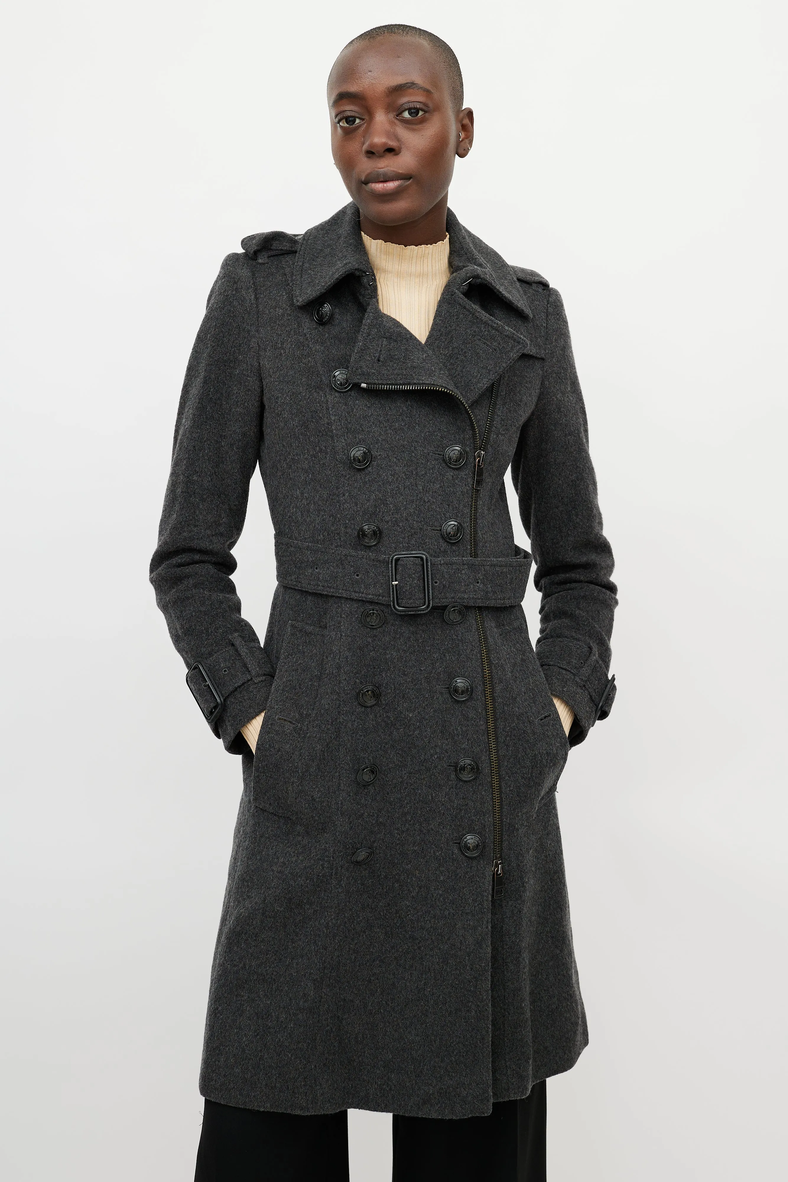 Dark Grey Wool & Cashmere Coat