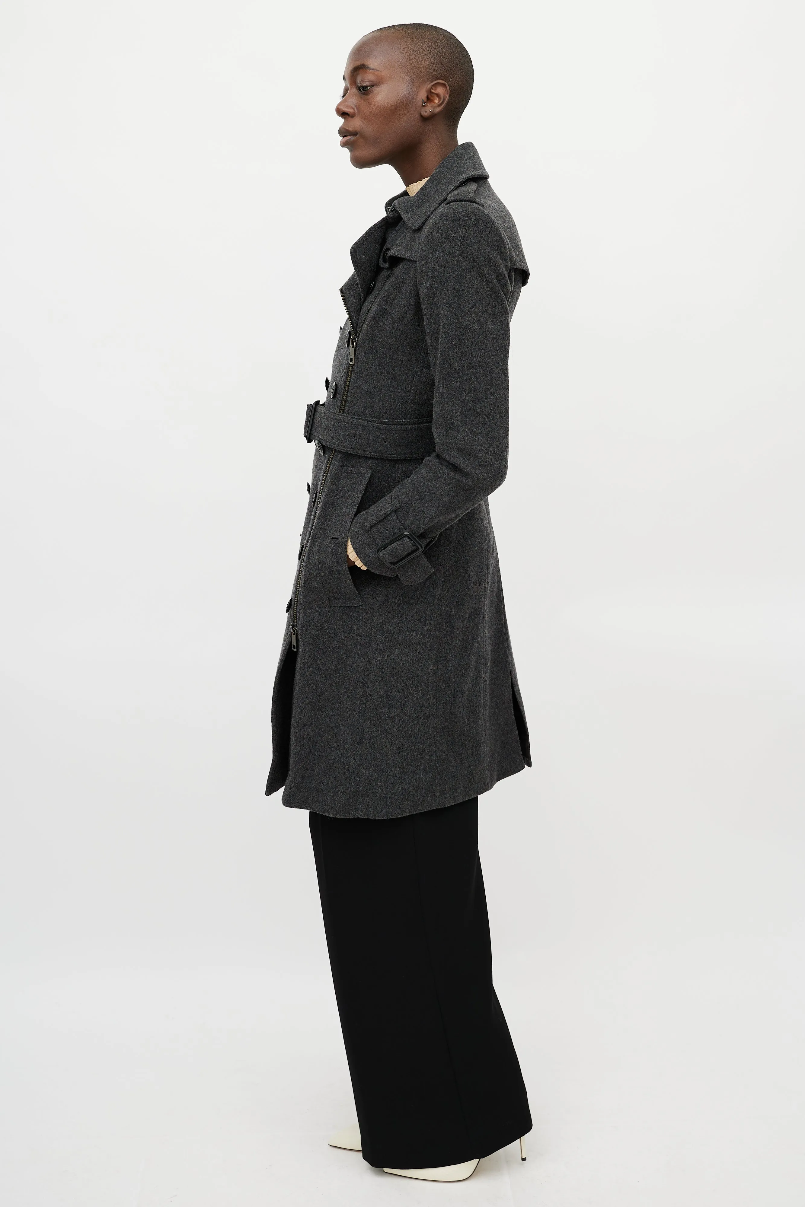 Dark Grey Wool & Cashmere Coat