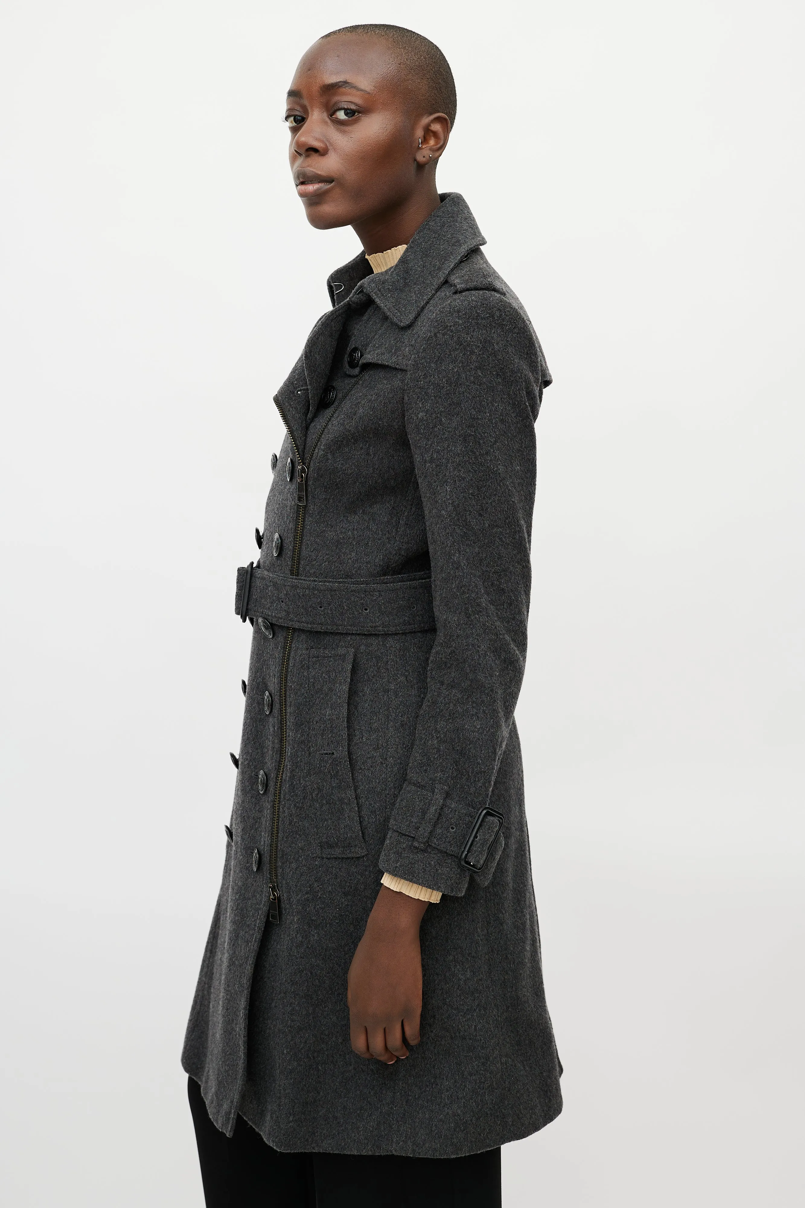 Dark Grey Wool & Cashmere Coat