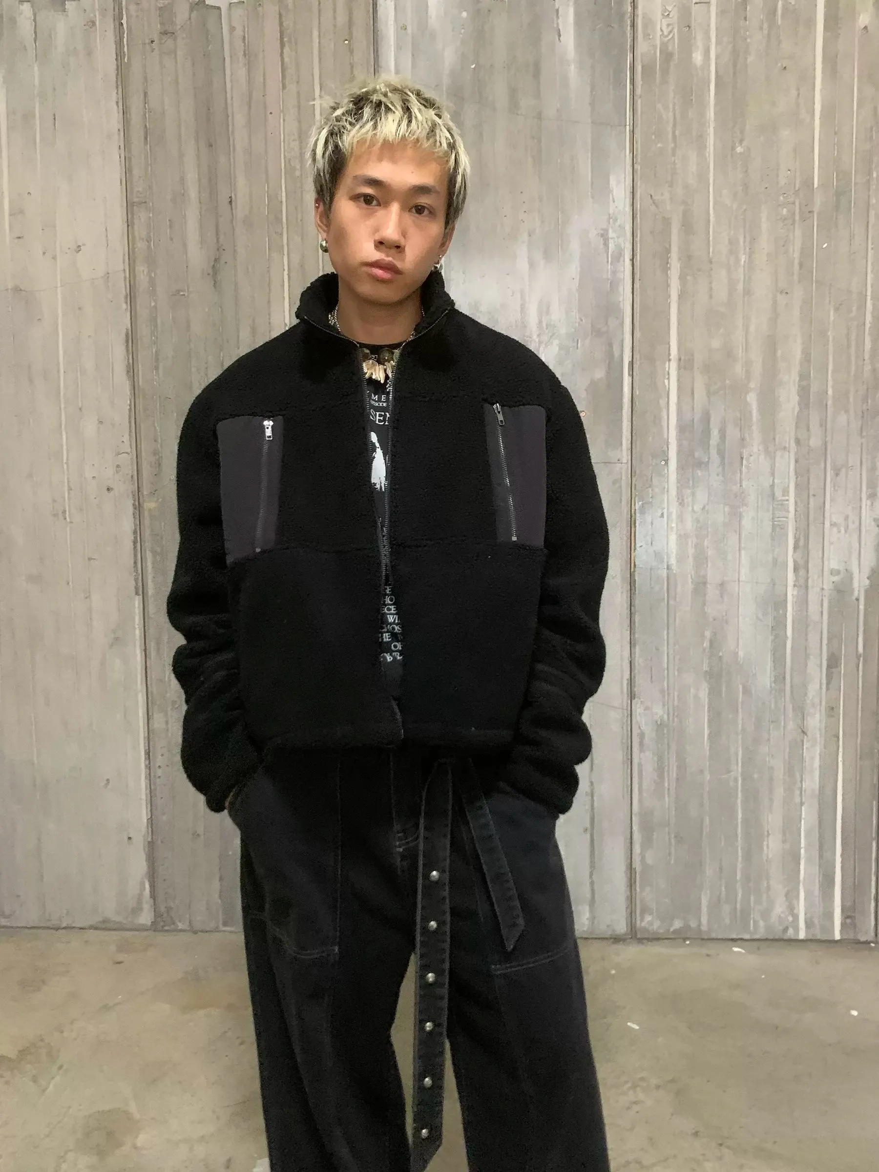 Different Material Splicing Street Jacket