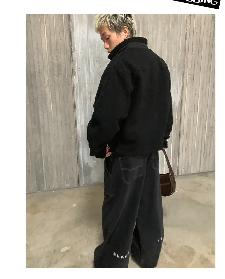 Different Material Splicing Street Jacket