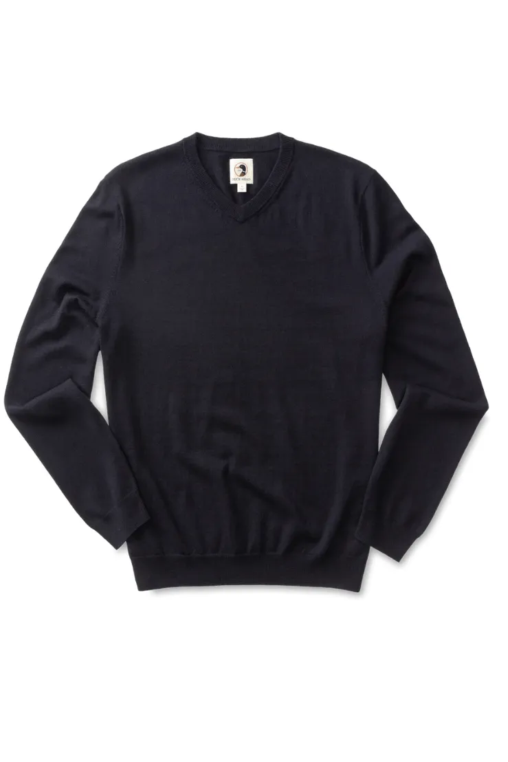 Duck Head Buckley V-Neck Sweater Navy