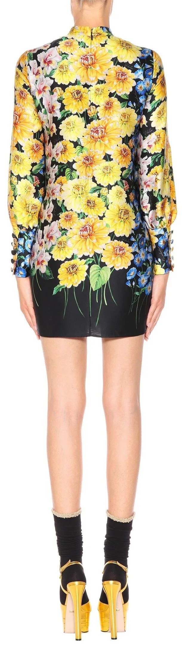 Floral-Printed Silk Dress