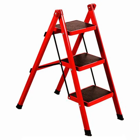 folding step ladder stool three-step thickened iron pipe indoor ladder three-step ladder kitchen ladder