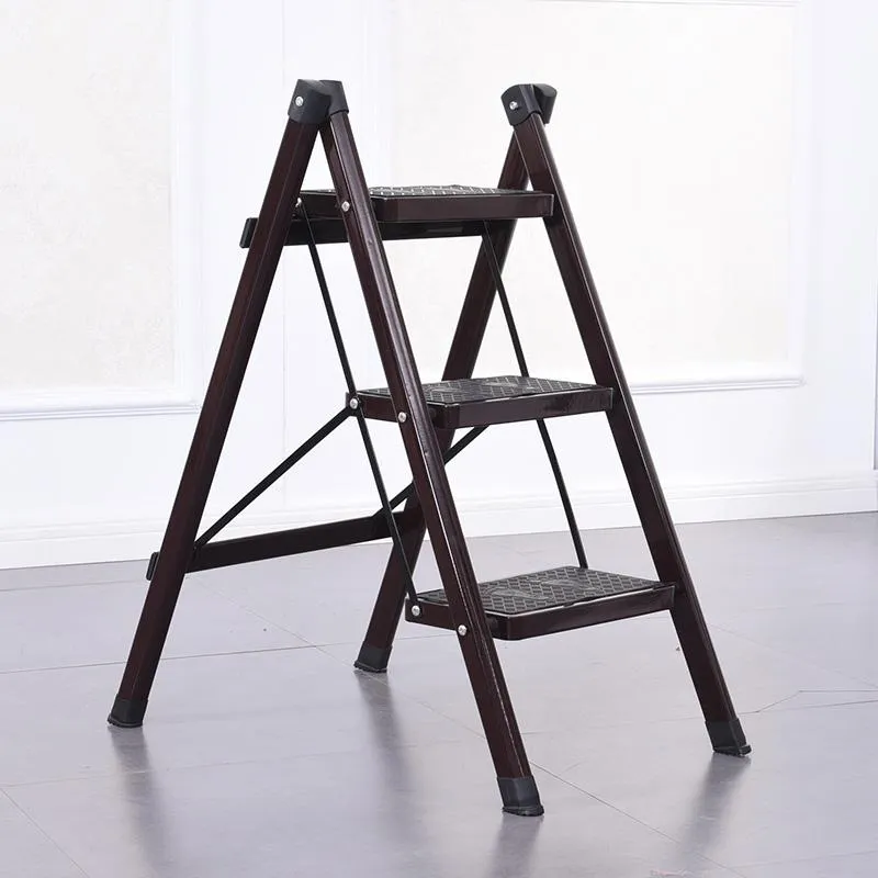 folding step ladder stool three-step thickened iron pipe indoor ladder three-step ladder kitchen ladder