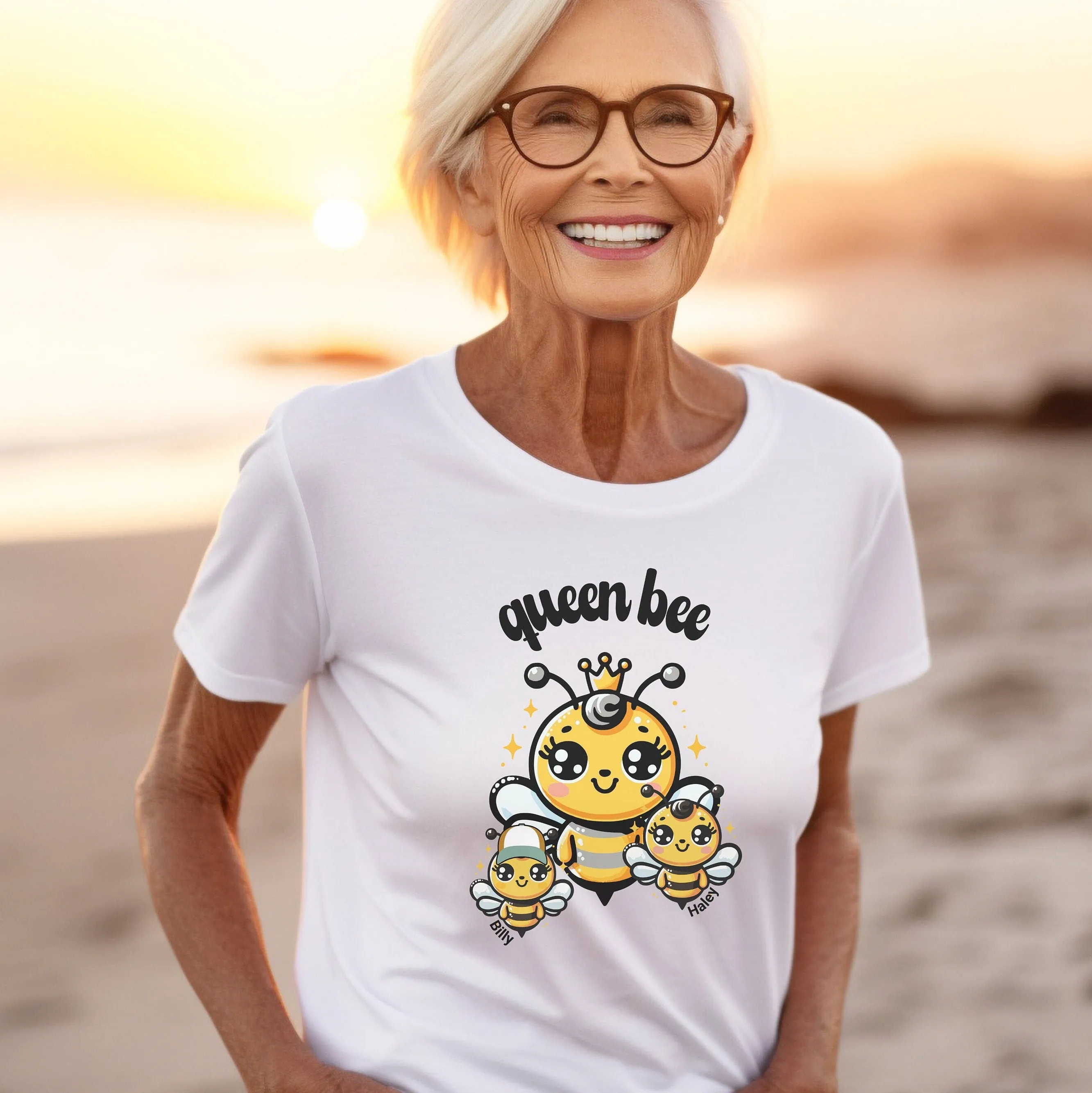 Grandma and Grandchild Matching Set , Queen Bee Grandmother Shirt,  New Grandma Gift, Grandmas Buddy Matching Outfit