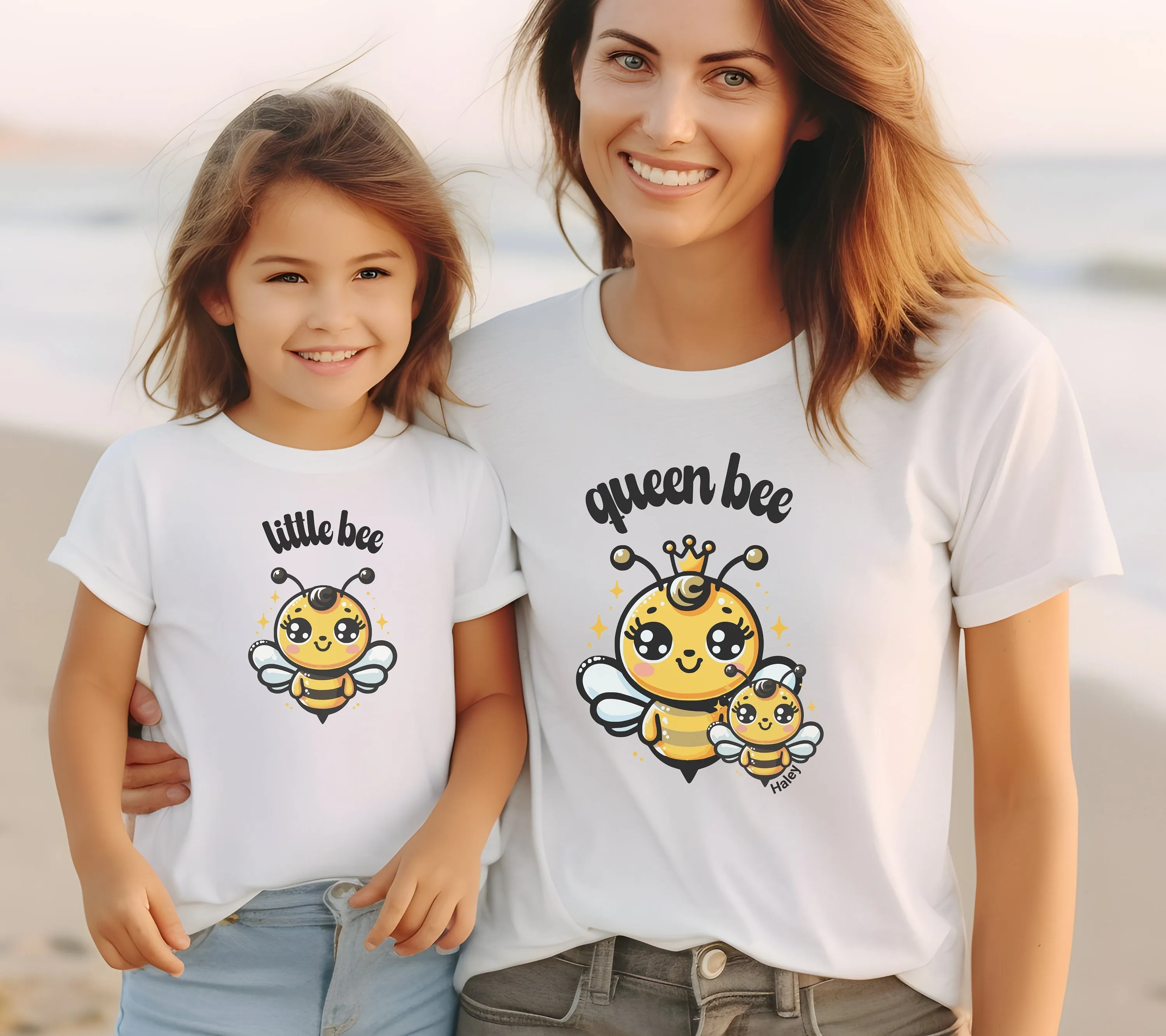 Grandma and Grandchild Matching Set , Queen Bee Grandmother Shirt,  New Grandma Gift, Grandmas Buddy Matching Outfit