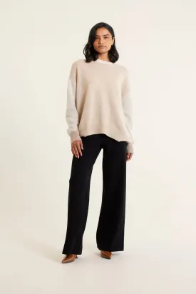 Hudson Cashmere Sweater In Biscuit