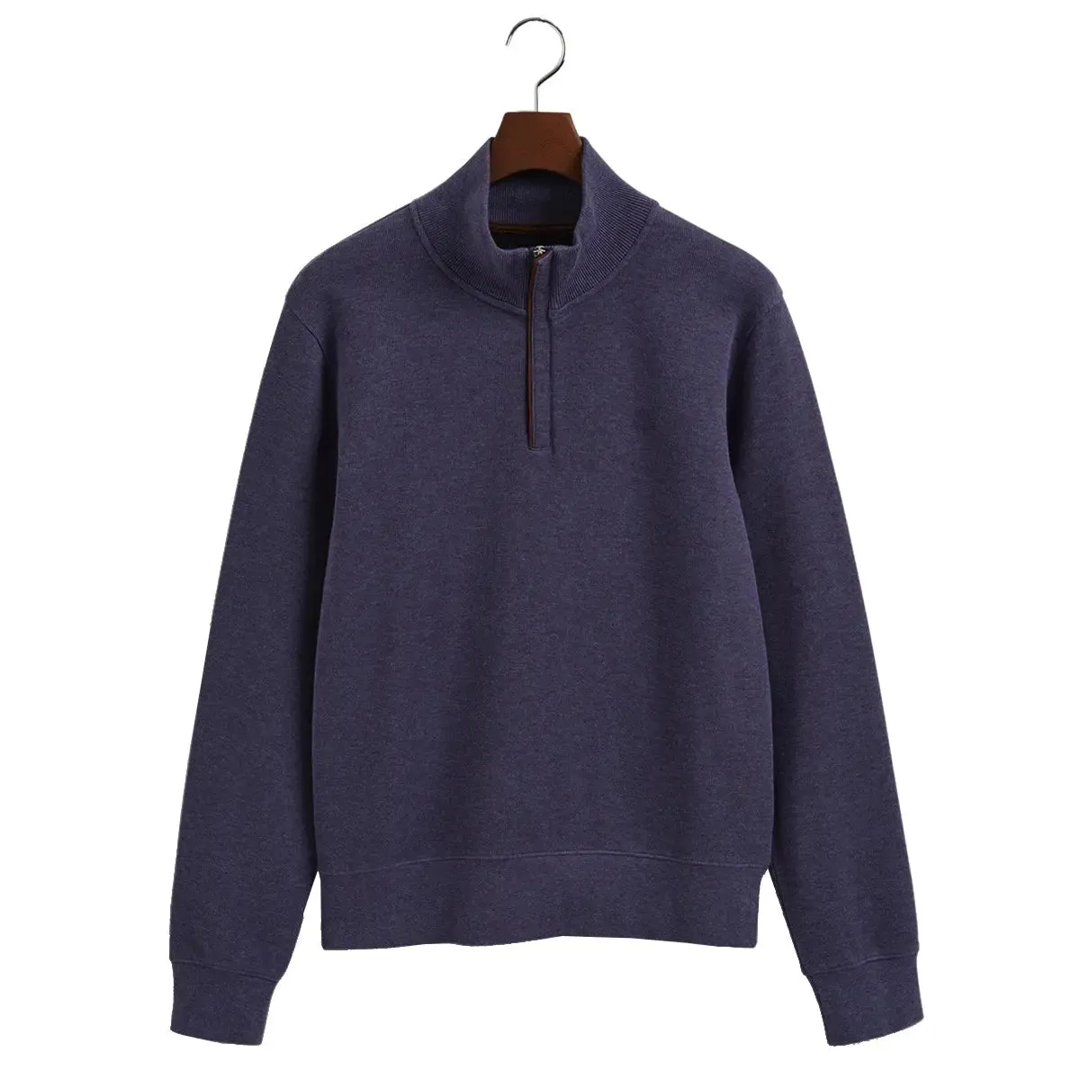 Jean Blue Sacker Rib Half-Zip Sweatshirt
