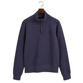 Jean Blue Sacker Rib Half-Zip Sweatshirt