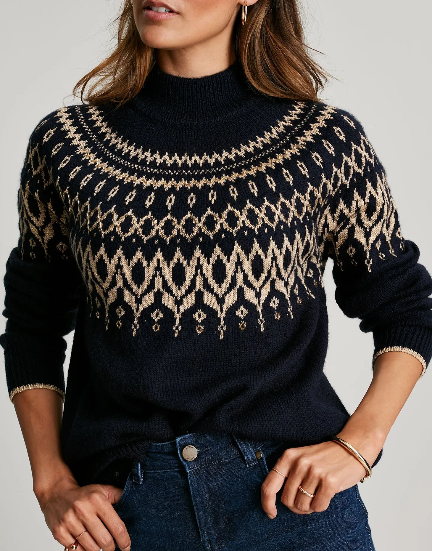 Joules | Elvie Embellished Fair Isle Sweater | Women's