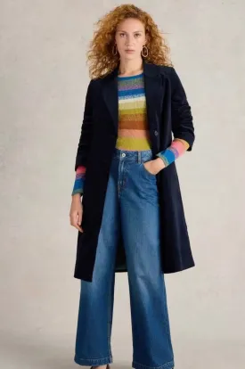 Kamila Navy Velvet Coat