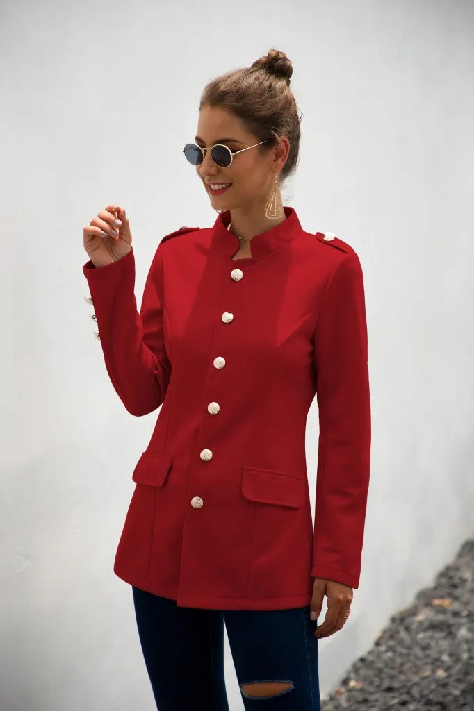 Long Sleeves Work Casual Buttons Blazer