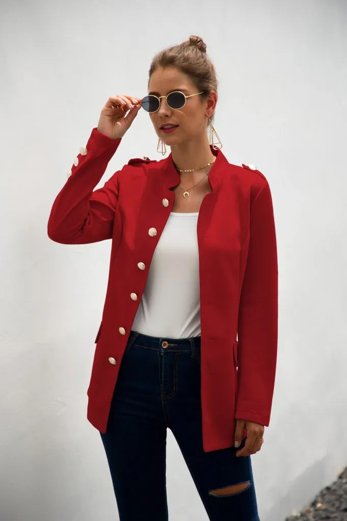Long Sleeves Work Casual Buttons Blazer