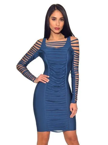LONI CUT OUT SLEEVES BANDAGE DRESS