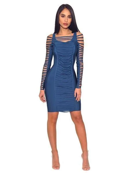 LONI CUT OUT SLEEVES BANDAGE DRESS