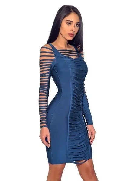 LONI CUT OUT SLEEVES BANDAGE DRESS