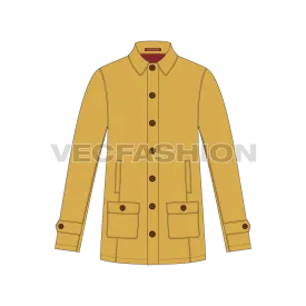 Mens Car Coat Vector
