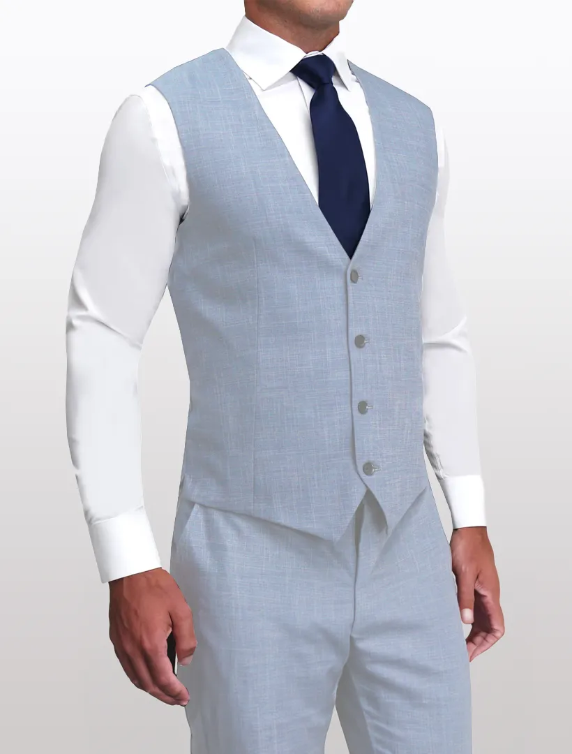 Men's Light Blue Suit Vest