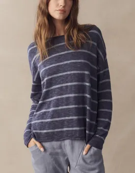 Minnie Knit Top - Ink/Grey Stripe