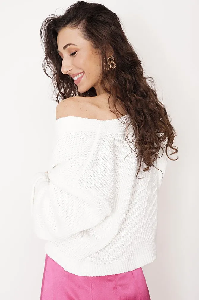 Nancy Cotton Cardigan White