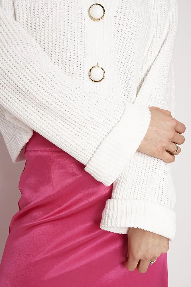 Nancy Cotton Cardigan White