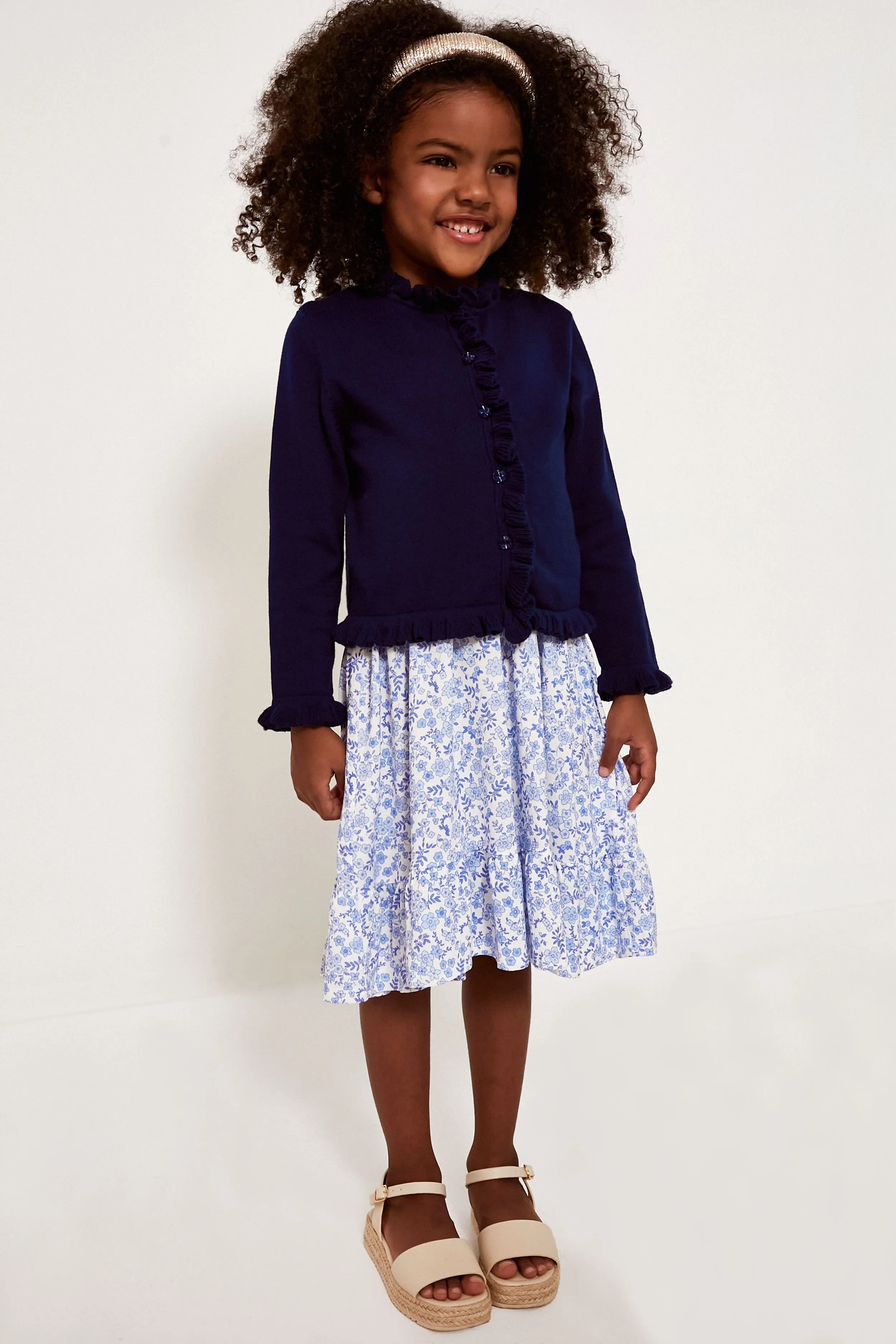 Navy Frill Cardigan