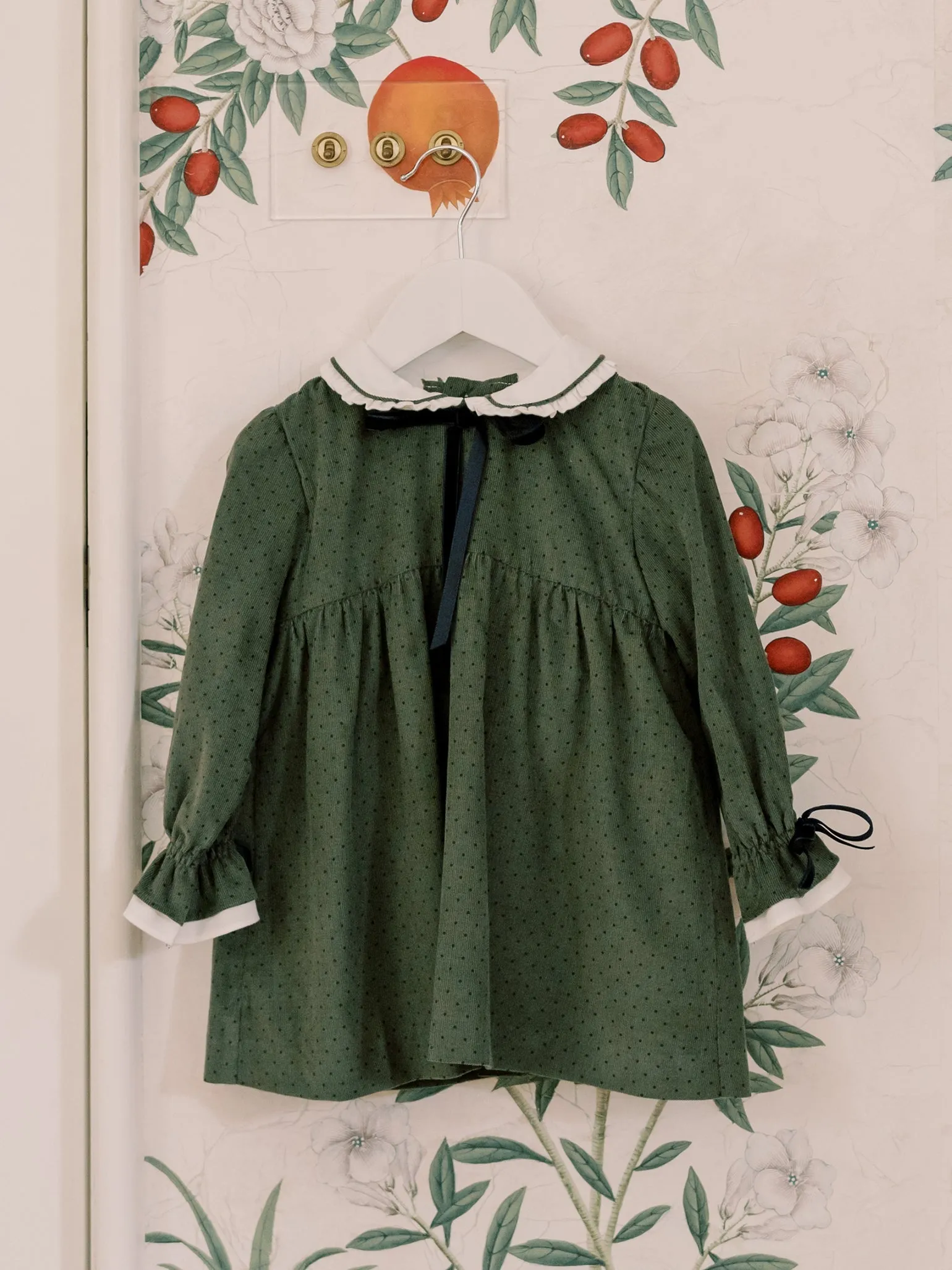 Olive Polka Dot Arabella Baby Girl Set