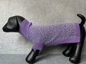 Paws Turtle Neck Paisley Pattern Knitted Sweater