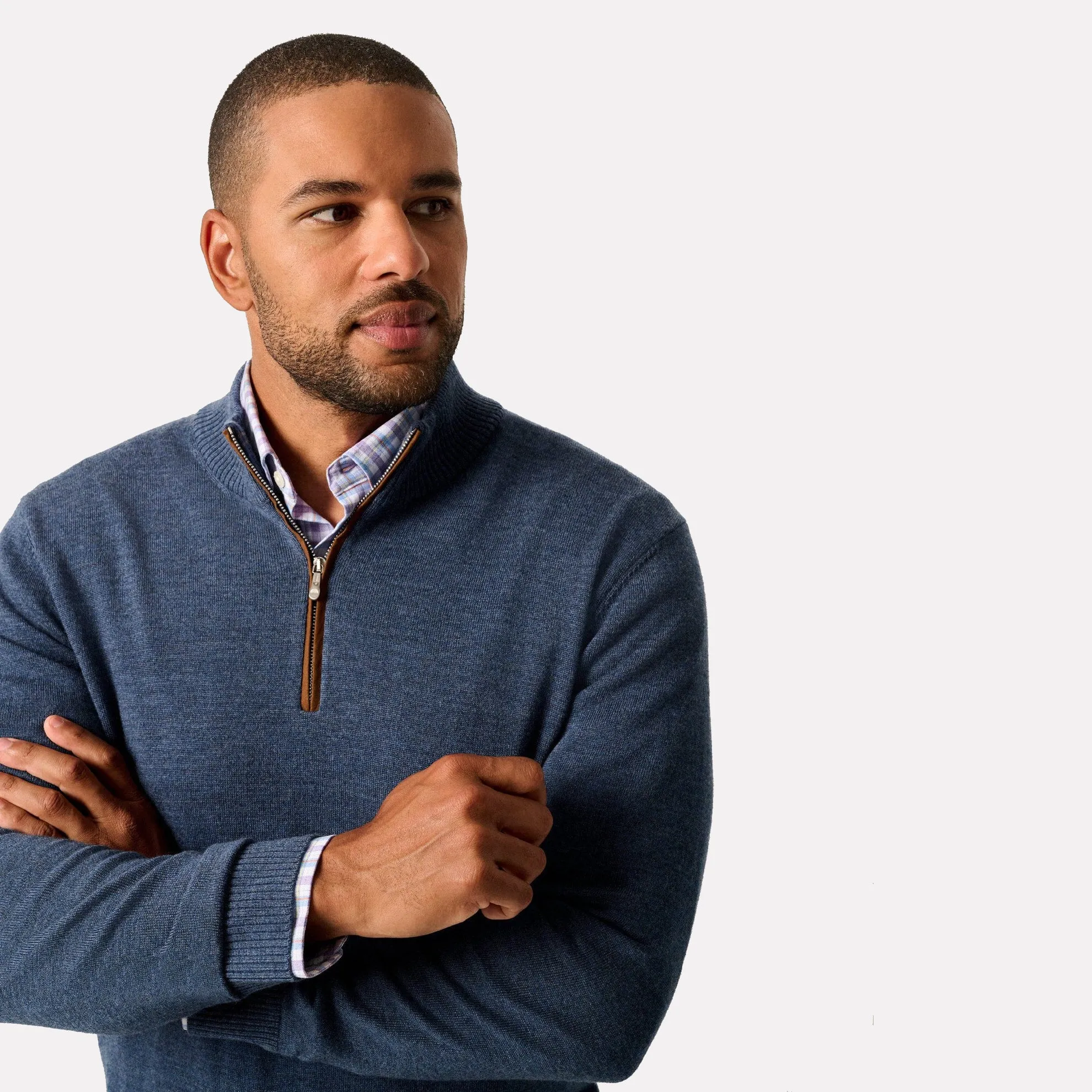 Raynor Quarter Zip Sweater / Laguna Blue