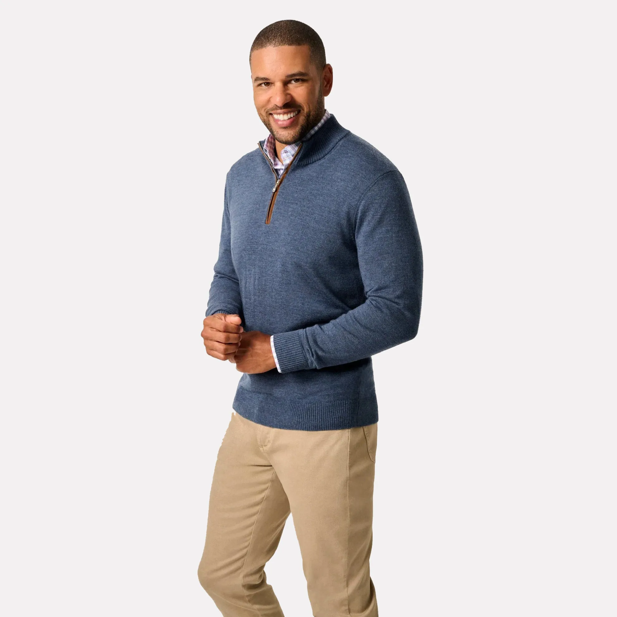 Raynor Quarter Zip Sweater / Laguna Blue