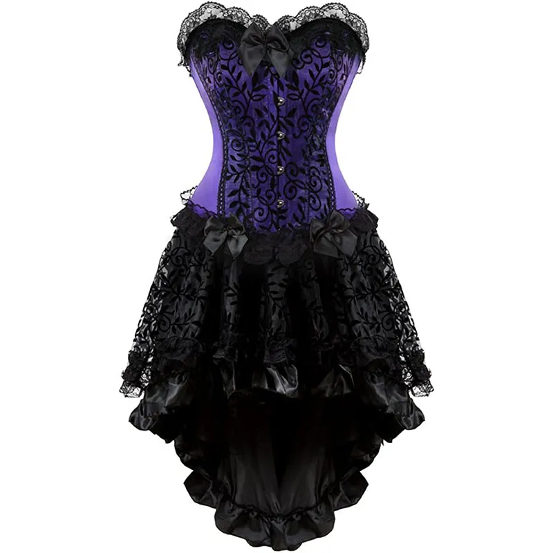 Renaissance Steampunk Corsets Halloween Victorian Vampire Costumes Set