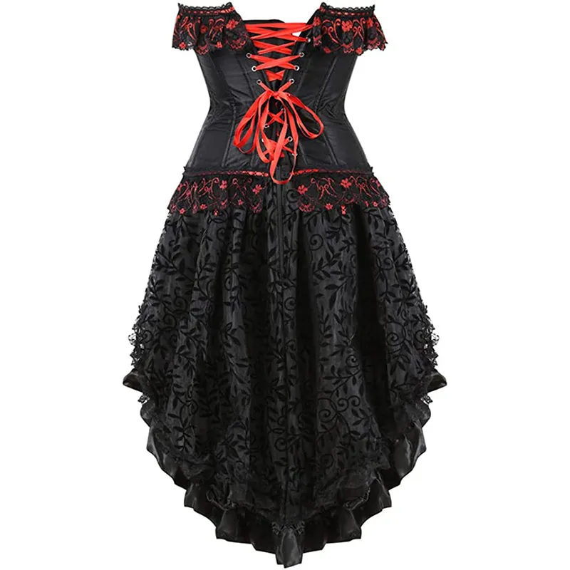 Renaissance Steampunk Corsets Halloween Victorian Vampire Costumes Set