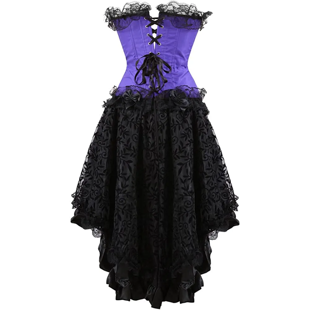 Renaissance Steampunk Corsets Halloween Victorian Vampire Costumes Set