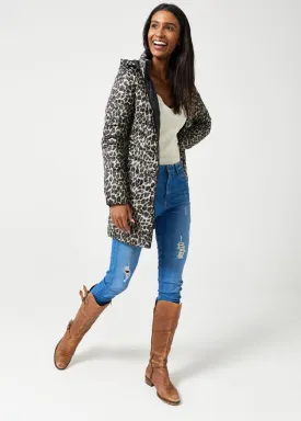 Reversible Classic Leopard Duck Down Puffer Coat