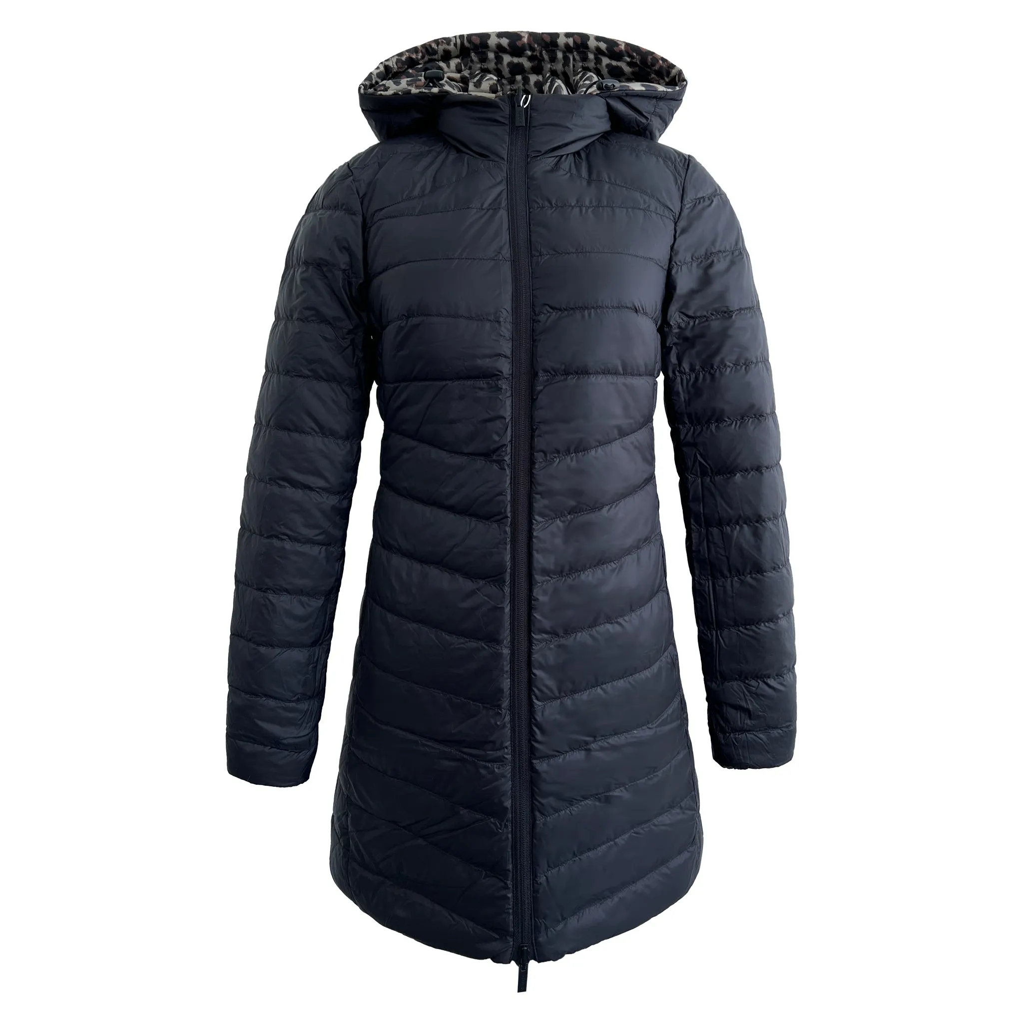 Reversible Classic Leopard Duck Down Puffer Coat