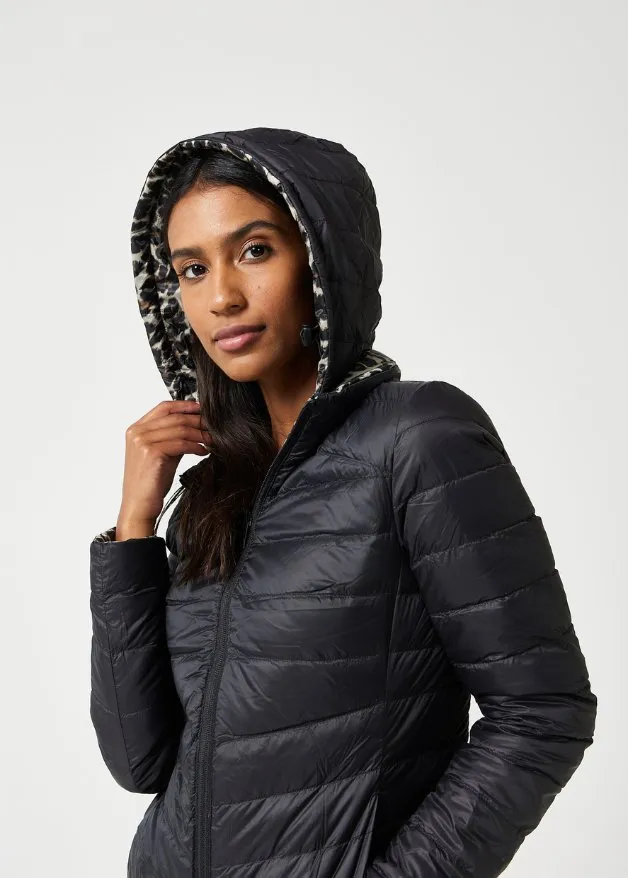 Reversible Classic Leopard Duck Down Puffer Coat