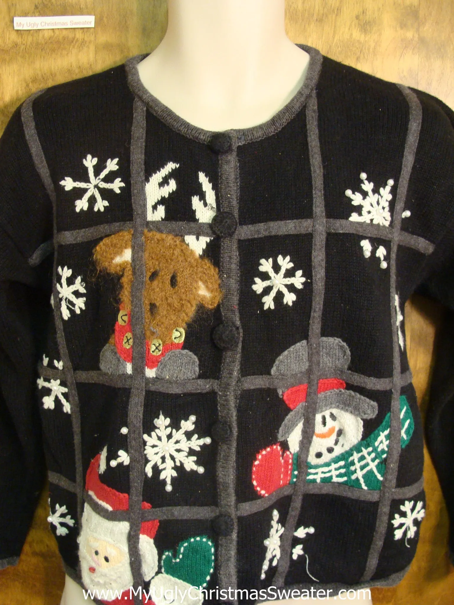 Santa and Friends Spying Bad Christmas Sweater