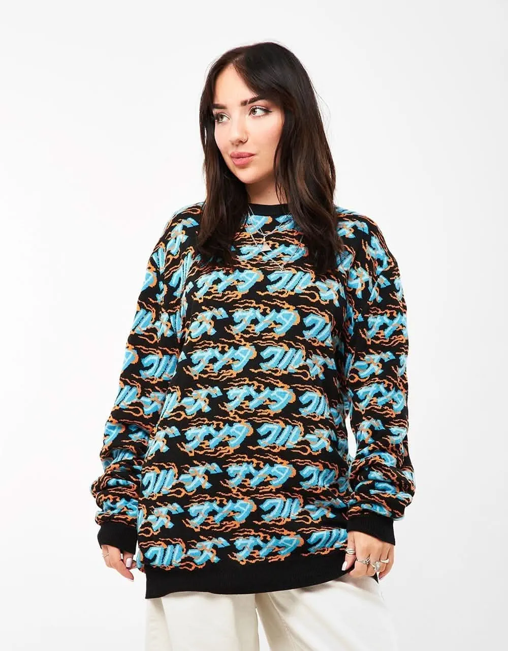 Santa Cruz Inferno Japanese Strip Knit Crew - Multi