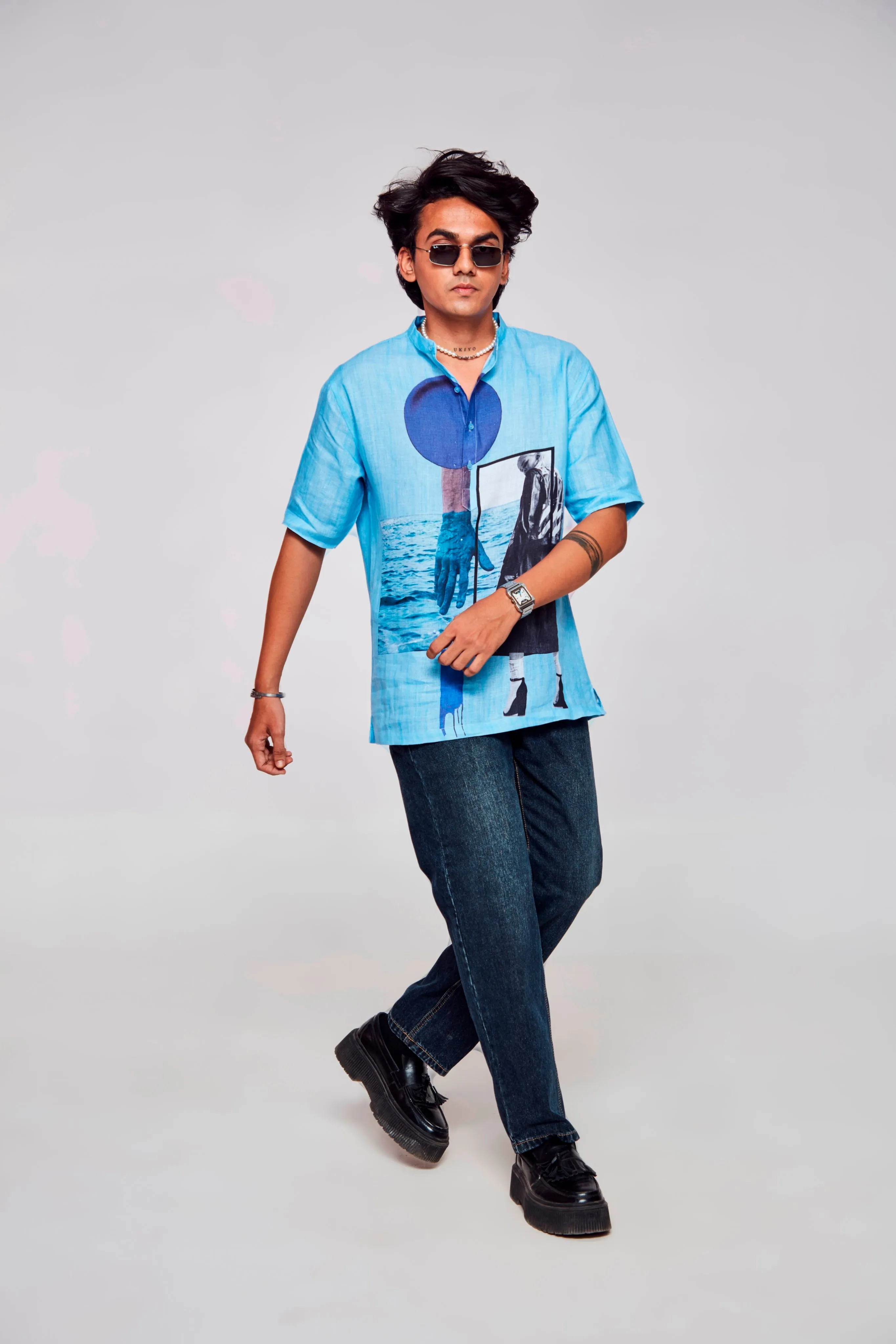 Seaside Serenity Pure Linen Short Sleeve kurta Unisex