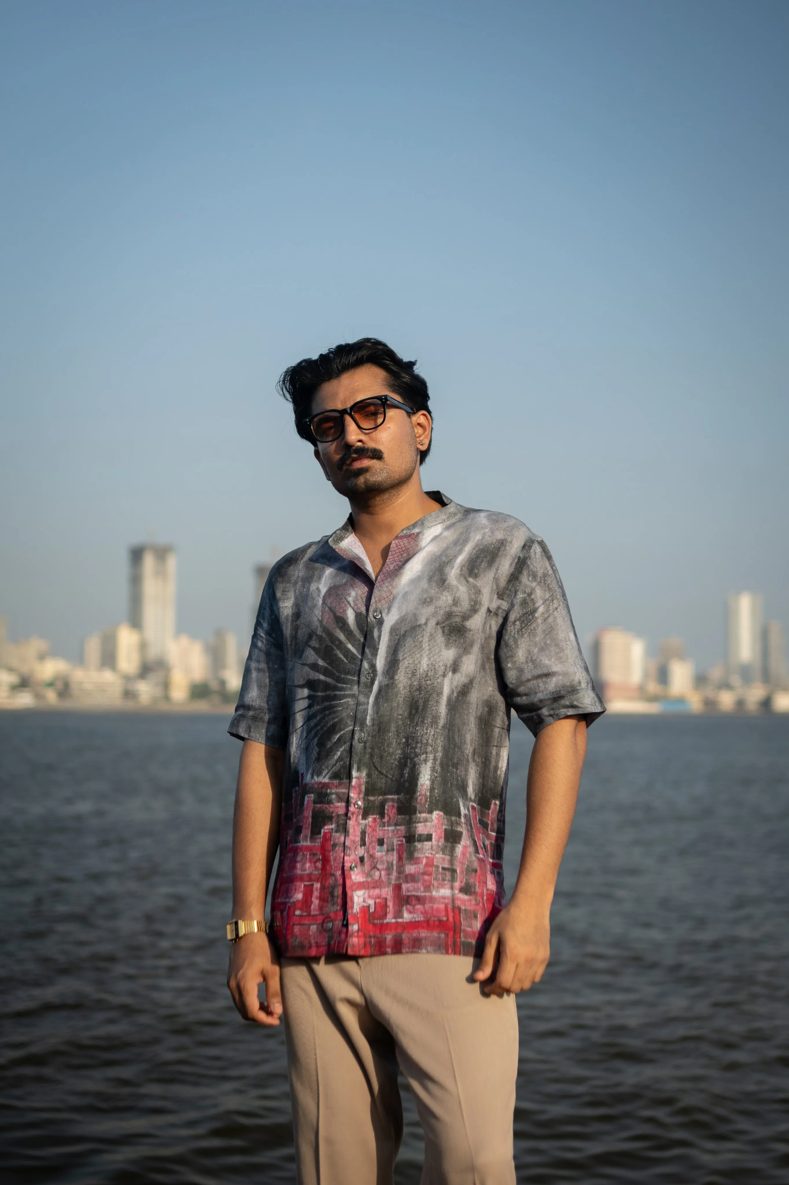 Smoke Wave Unisex (Pure Linen Short Sleeve Shirt) - AddysForMen