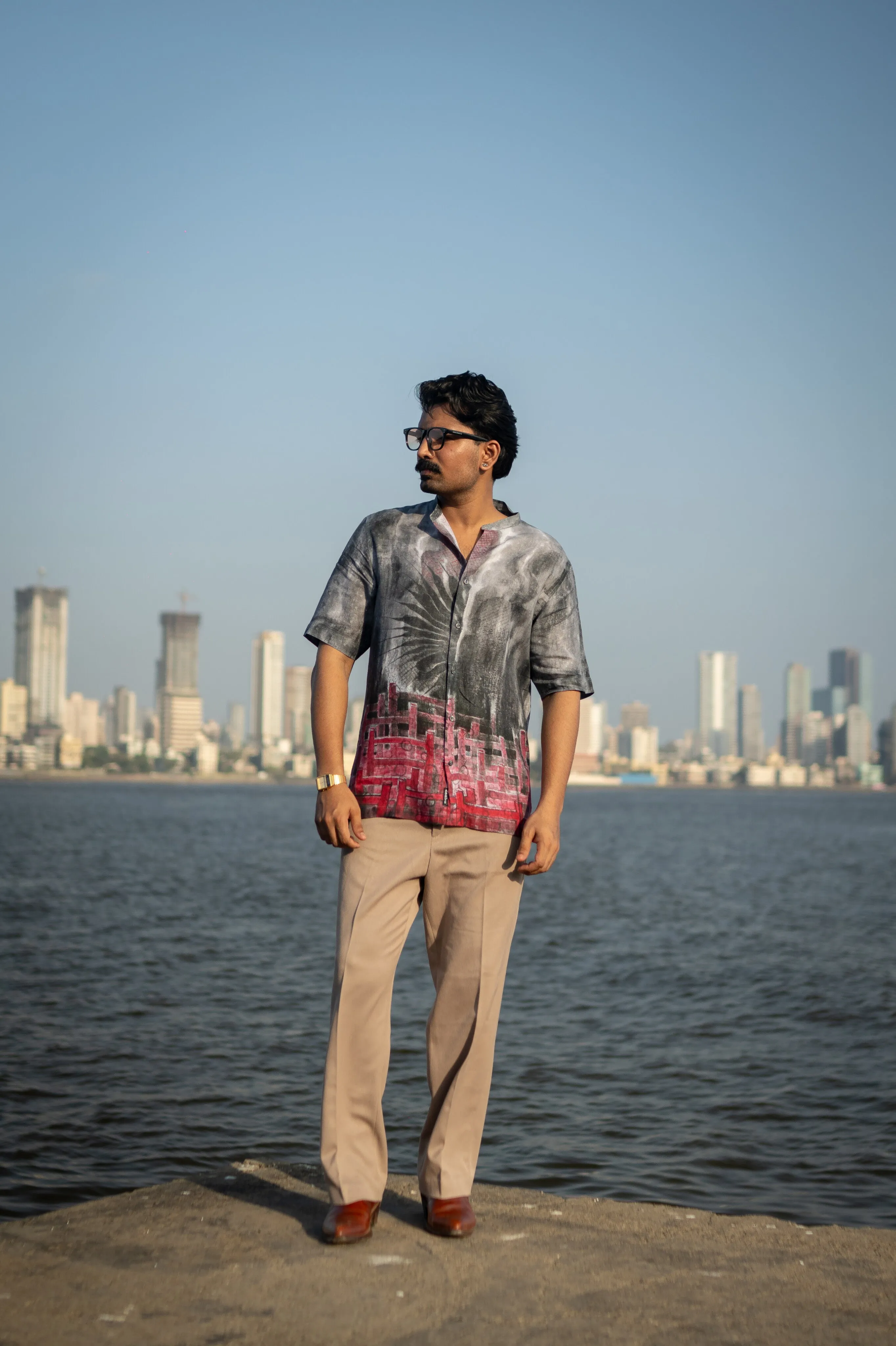 Smoke Wave Unisex (Pure Linen Short Sleeve Shirt) - AddysForMen