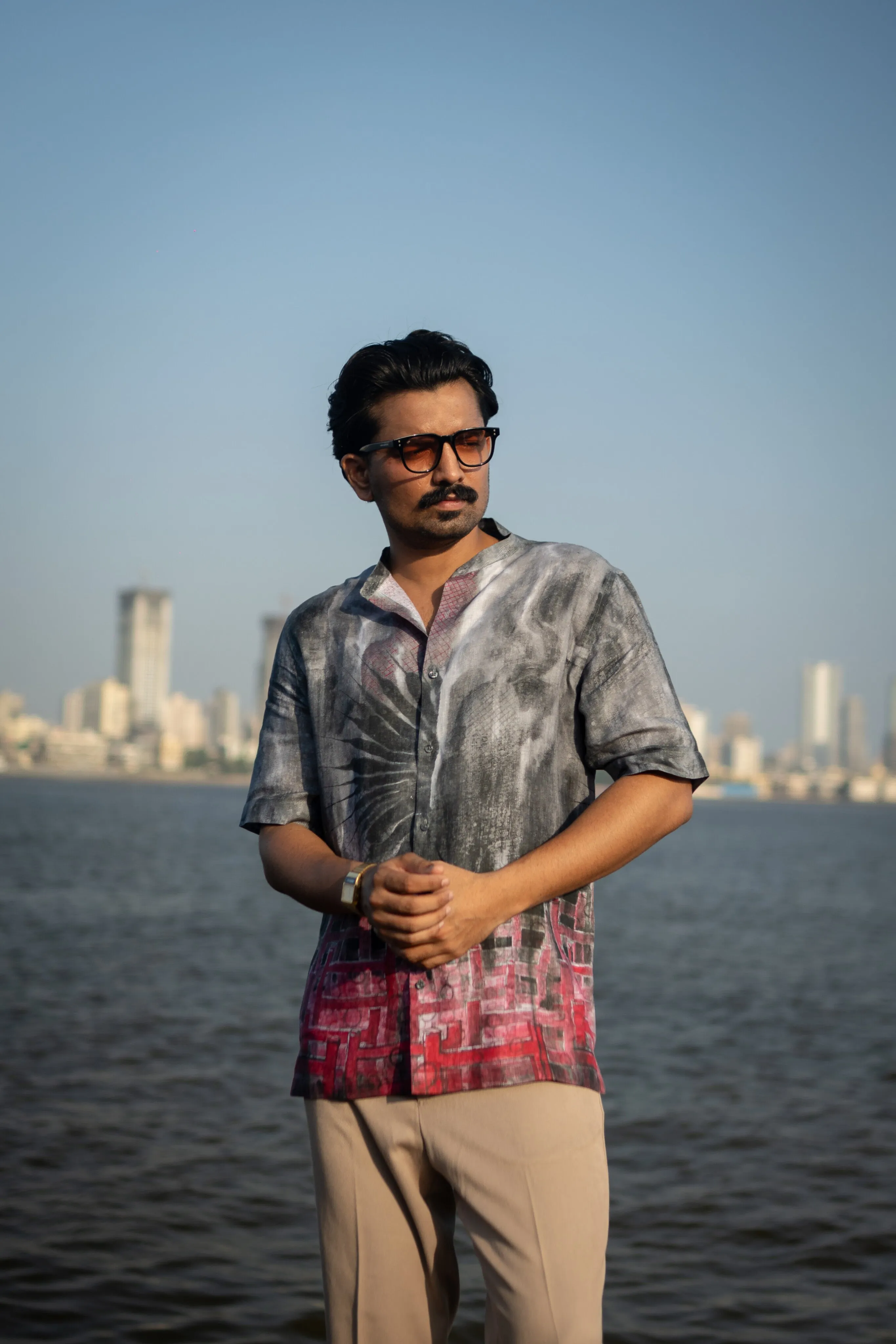 Smoke Wave Unisex (Pure Linen Short Sleeve Shirt) - AddysForMen