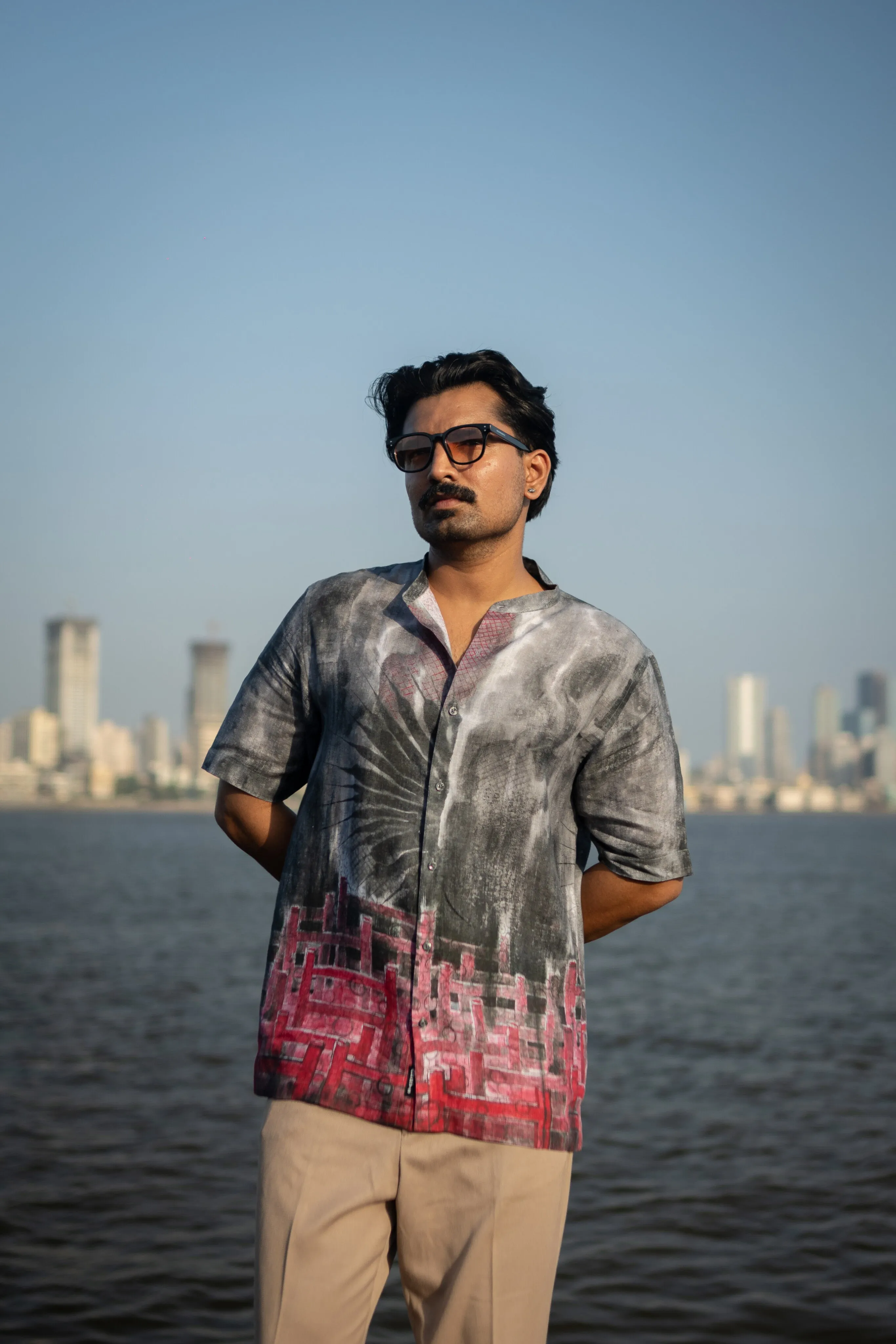 Smoke Wave Unisex (Pure Linen Short Sleeve Shirt) - AddysForMen
