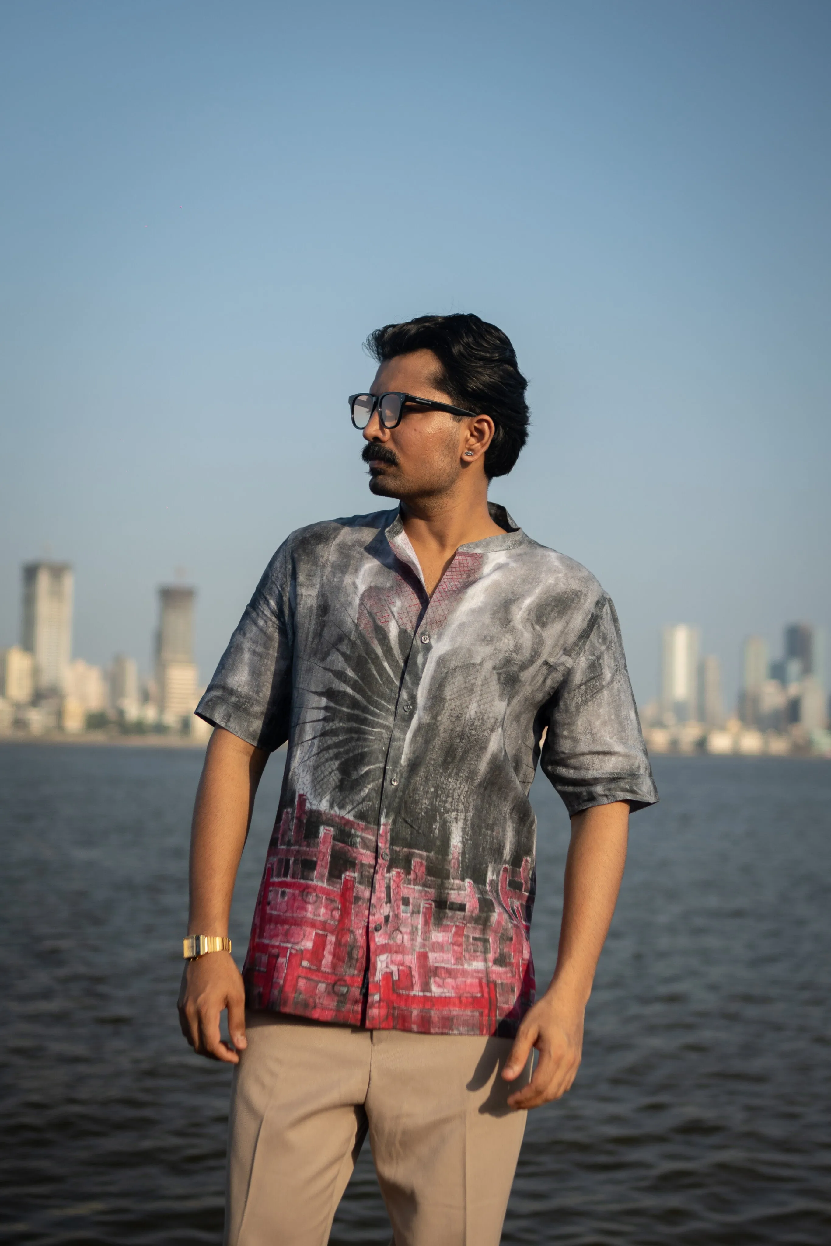 Smoke Wave Unisex (Pure Linen Short Sleeve Shirt) - AddysForMen