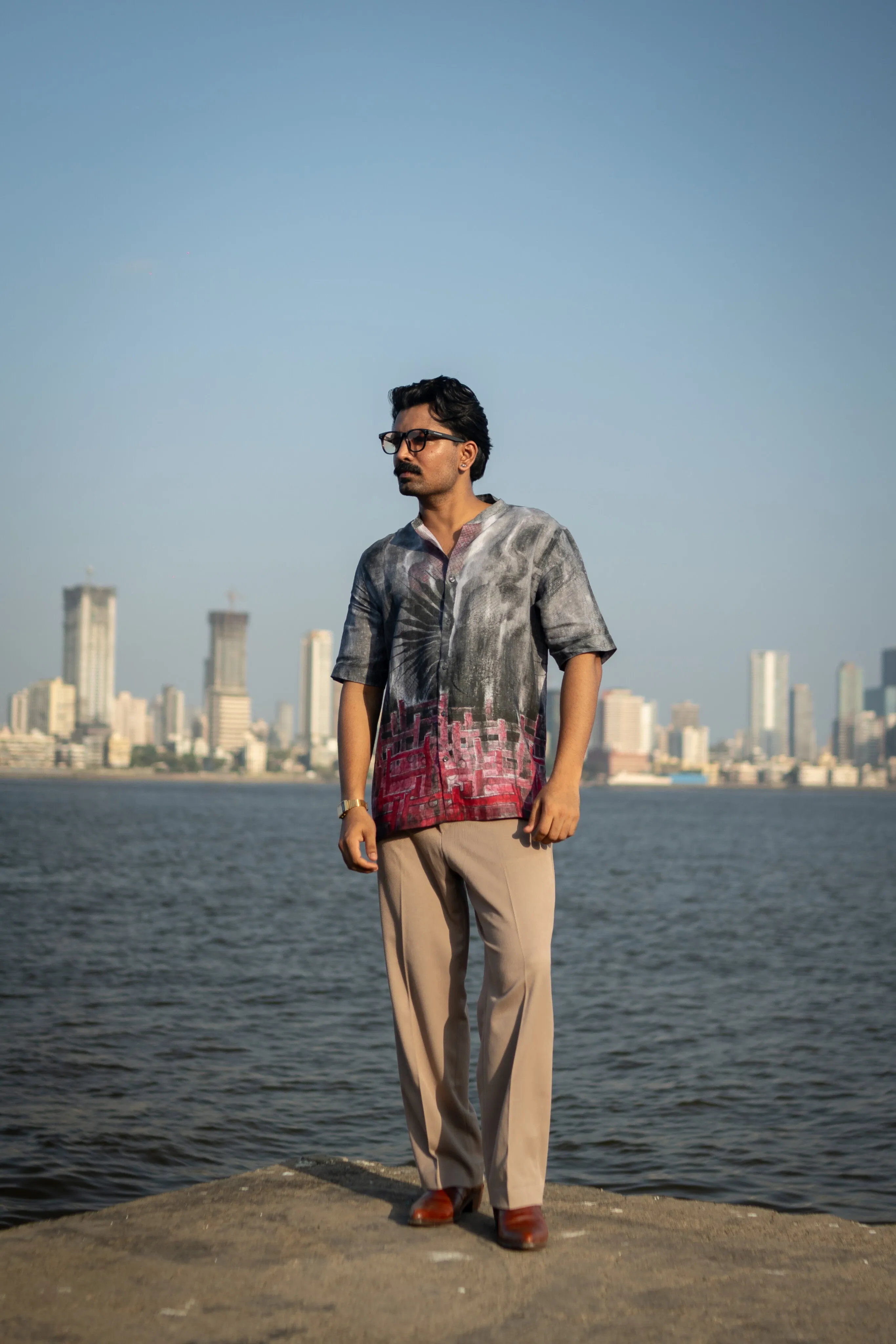 Smoke Wave Unisex (Pure Linen Short Sleeve Shirt) - AddysForMen