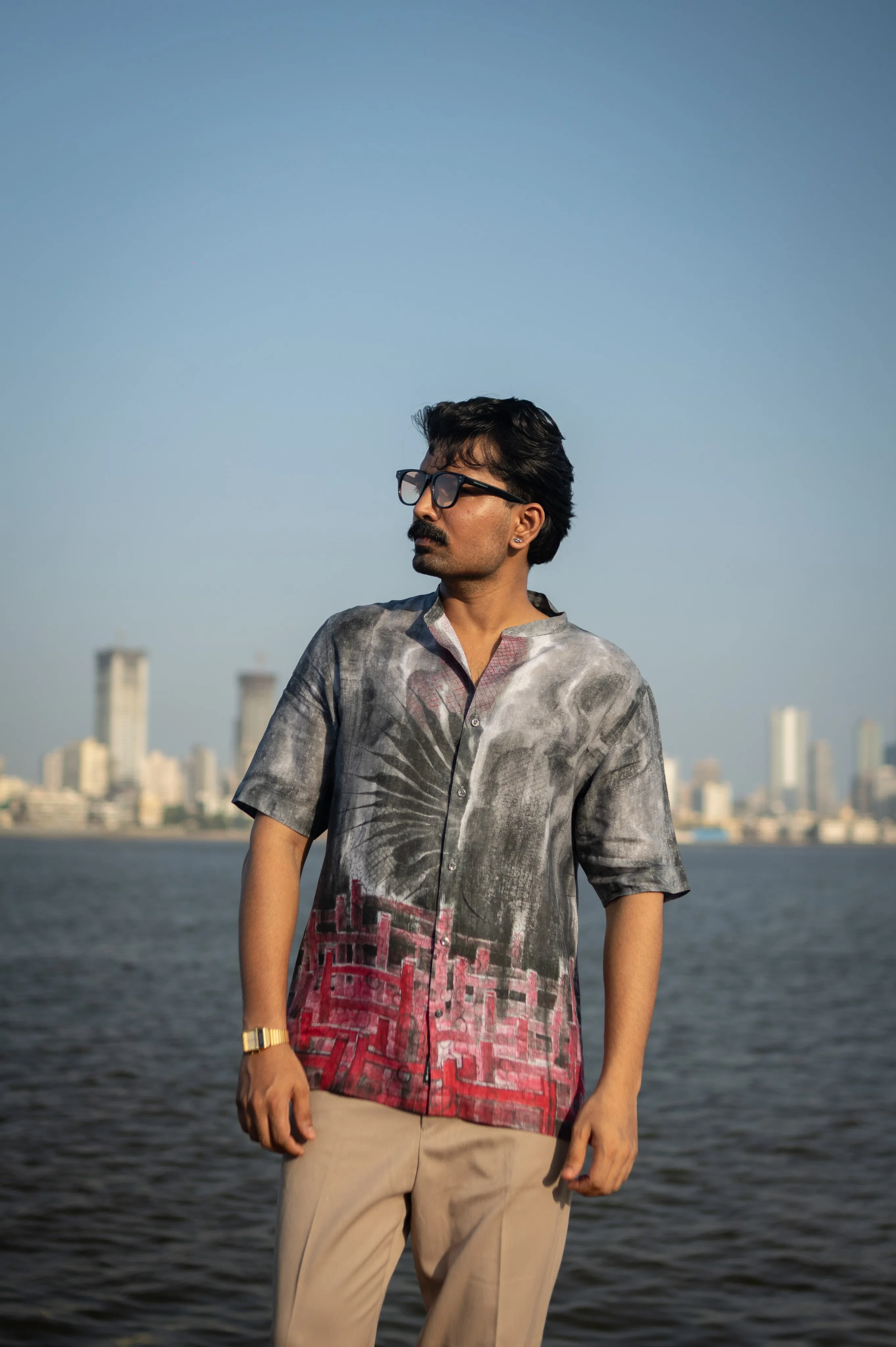 Smoke Wave Unisex (Pure Linen Short Sleeve Shirt) - AddysForMen